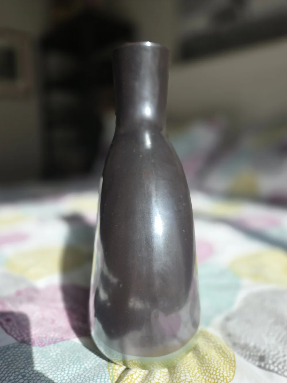 Pier 1 Two-Tone Green and Charcoal Ceramic Hole Vase